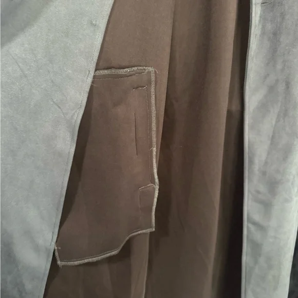 Like New, sᴀᴅɪᴇ & sᴀɢᴇ, Women's Microsuede Trench Coat I Dark Green, sᴍᴀʟʟ